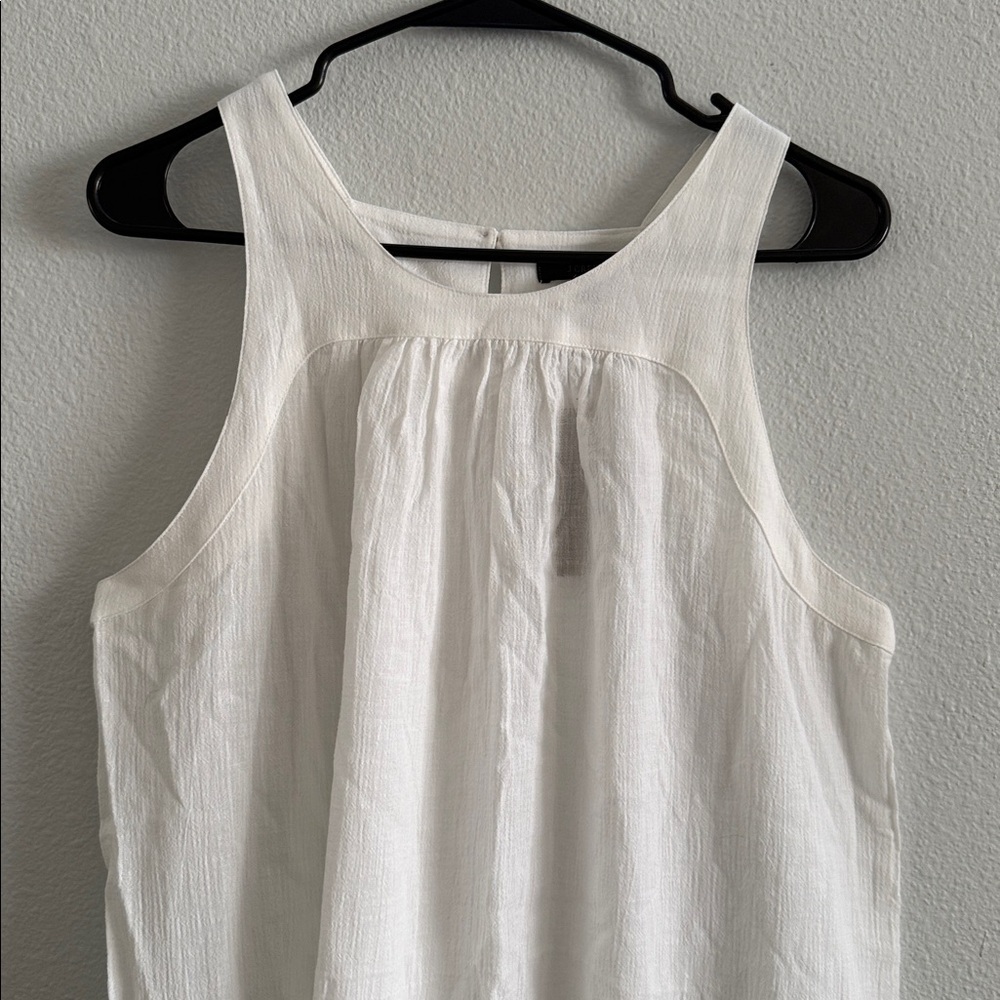 J.Crew White Cotton Tiered Mini Dress Sleeveless Size Medium NWT - Picture 3 of 7